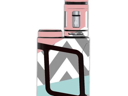 Pink Teal Gray Chevron Pattern Smok Alien AL85 Skin Hot on Sale